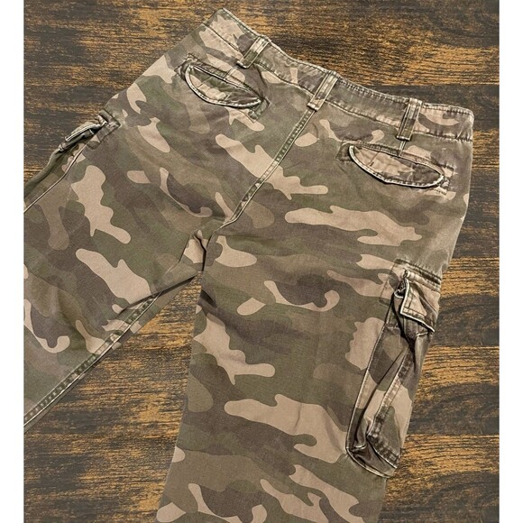 Vintage Camo Cargo Pants Men 36x30 Microsanded Heavy Twill Baggy No Boundaries - Picture 13 of 16